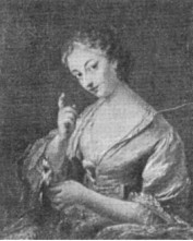 Ванлоо - Портрет маркизы де При с птичкой 1721 год